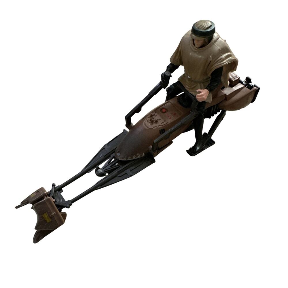 Star Wars 1995 Endor Speeder Bike Luke Skywalker Figure Push Button Eject Seat
